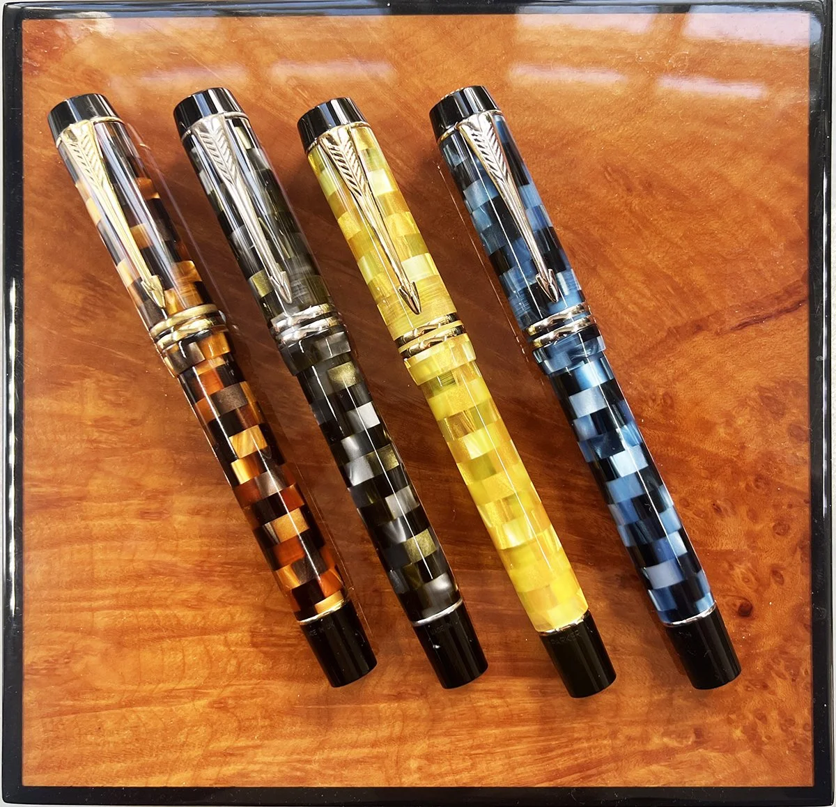 Parker Duofold International Amber Check Fountain Pen — Lovepens
